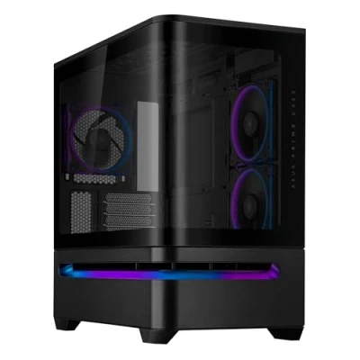 Immagine di ASUS Prime AP202 ARGB, Case mATX, Pannelli Tool Free, Supporto per Dissipatori da 360mm, Schede Grafiche 420 mm e Alimentatori 200 mm, 3 Ventole ARGB Integrate, Porta USB C, Nero