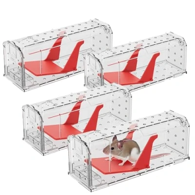 Immagine di Roshield 4 x Trappole friendly per la cattura di TOPI, adatte ad interni ed esterni. Antiparassitari e catturano l’animale vivo. Riutilizzabili, eseguono una veloce altamente sensibil