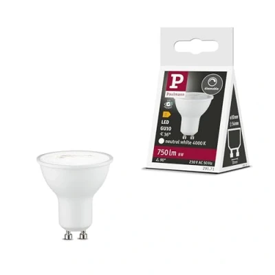 Immagine di Paulmann 29171 LED (monocolore) ERP E (A G) GU10 Riflettore 8 W Bianco neutro (Ø x A) 50 mm 54 1 pz.