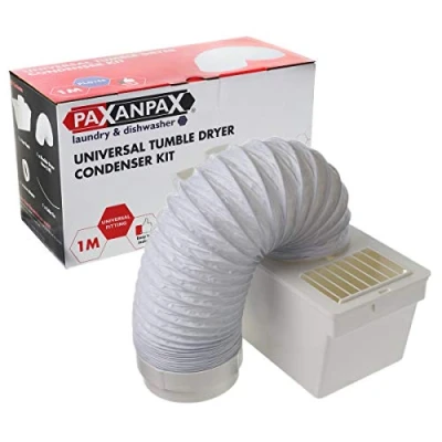 Immagine di Paxanpax PLD156 Kit condensatore interno per asciugatrice universale, include tubo, scatola e accessori.