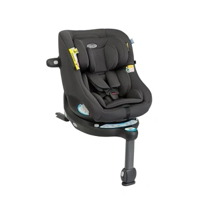Immagine di Graco Turn2Me DLX i Size R129 Seggiolino auto evolutivo 2 in 1 ISOFIX con rotazione a 360, da 40 105 cm (dalla nascita fino 4 anni circa), colore Iron