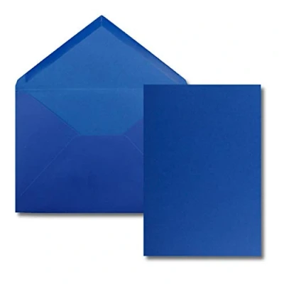 Immagine di Kim Kranholdt GmbH set di biglietti DIN A5/ C5, con buste, colori vivaci 25 Karten Sets 18 blu royal