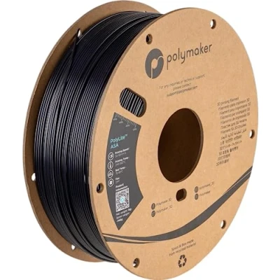 Immagine di Polymaker PF01001 PolyLite Filamento per stampante 3D ASA resistente ai raggi uv, agli agenti atmosferici, al calore 1.75 mm 1000 g Nero