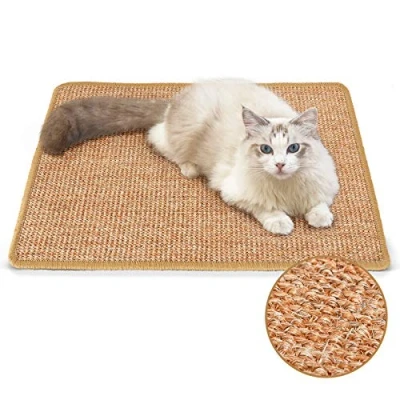 Immagine di FUKUMARU Tappetino Tiragraffi per Gatti, 60 x 40 cm Antigraffio in Sisal Naturale, Orizzontale, Proteggi Tappeti e Divani. Colore Marrone.