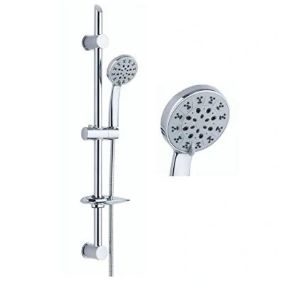 Immagine di OGOMONDO Asta Doccia Saliscendi 005 Completo Doccetta 5 Funzioni Multigetto Salvaforo H 72 CM