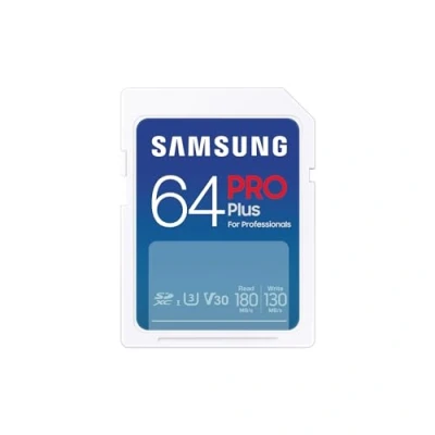 Immagine di Samsung Memorie PRO Plus Scheda SD da 64 GB, UHS I U3, Fino a 180 MB/s (MB SD64S/EU)