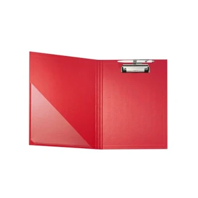 Immagine di Exacompta 18295E Porta blocco con patta in cartone balacron clip e portapenne. Tasca angolare plastica formato 23 cm x 32 per documenti A4 colore rosso