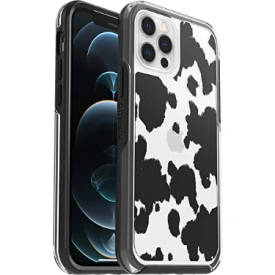 Immagine di OtterBox cover per iPhone 12 / Pro, Symmetry, resistente a shock e cadute, sottile, testata 3x vs le norme anti caduta MIL STD 810G, Cow Print