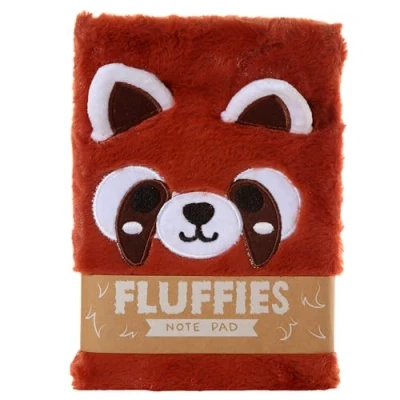 Immagine di Puckator Quaderno A5 Bloc notes con Copertina in Peluche Adoramals Fluffies Animali Dolci Panda Rosso