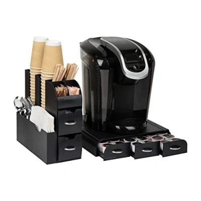 Immagine di Mind Reader Organizer per cialde di caffè e condimenti, 2 pezzi, 36 cialde, nero