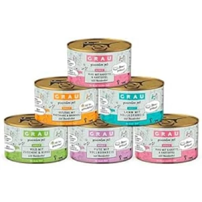 Immagine di GRAU Generation Pet L’originale, Alimento umido composto per cani, assortimento con 6 confezioni da 200 g, misto diversi menù