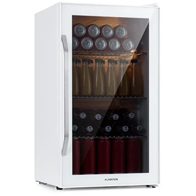 Immagine di KLARSTEIN Mini Frigo da Camera per Birra, Portatile, Piccolo Ufficio, con Porta in Vetro, Bar Ripiani Rimovibili, 3 10C, 80L