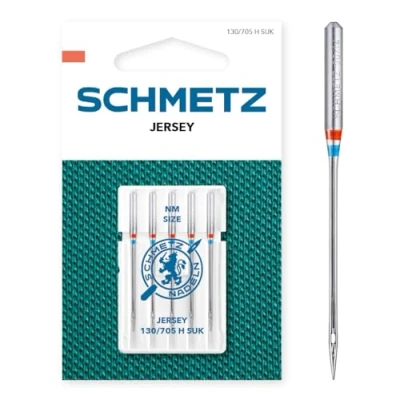Immagine di SCHMETZ aghi per macchine da cucire 5 jersey 130/705 H SUK Spessore dell&#039;ago 70/10 utilizzabile su tutte le comuni uso domestico