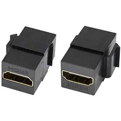Immagine di AAOTOKK HDMI Keystone Accoppiatore, Placcato in oro Jack Inserire Femmina a 3D 4K Audio Video Adattatore per Piastra Pparete Pannello di Uscita (Nero/2 Pezzi)