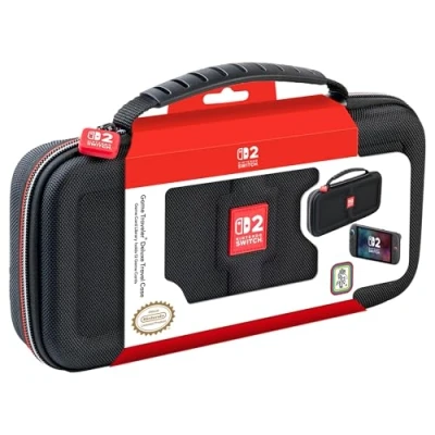 Immagine di RDS custodia Deluxe Game Traveler con licenza ufficiale Nintendo Switch 2, OLED e Systems contiene 12 carte da gioco per schede microSD 2 pezzi