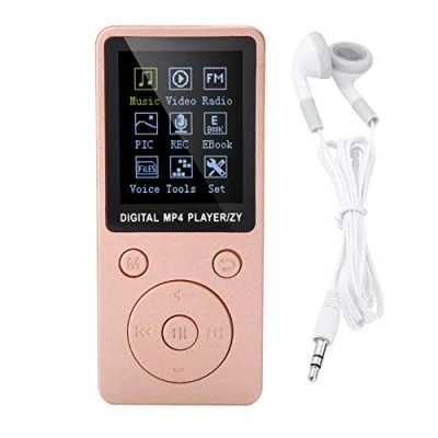 Immagine di MP4 Music Player supporto per lettore MP3 / portatile Musica, radio, registrazione, video, e book, cronometro incorporato Fino a 32G Memory Card con cuffia in standby(oro rosa)