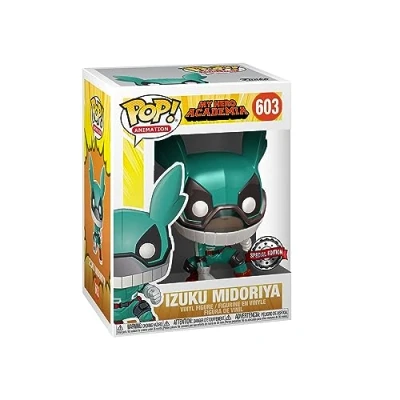Immagine di Funko Pop! Animation: My Hero Academia (MHA) Izuku Midoriya Deku With Helmet Metallic Figura in Vinile da Collezione Idea Regalo Merchandising Ufficiale Anime Fans