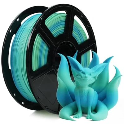 Immagine di FLASHFORGE Rapid PLA filamento gradiente 1,75 mm giallo e blu, gradienti di colore delicato veloce, per stampante 3D Speedy, sperimenta prestazioni eccezionali con stampa rapida