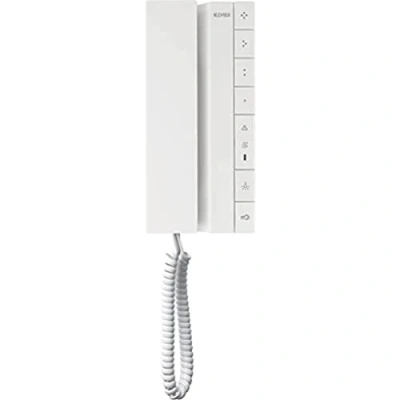 Immagine di VIMAR 40542 citofono 2 fili Voxie, con 6 pulsanti per le funzioni di apertura e servizio ausiliario, 4 programmabili, installazione sporgente
