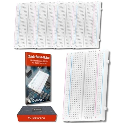 Immagine di AZDelivery 5x MB 102 Breadboard Basette con 830 Contatti compatibile Arduino incluso un E Book!