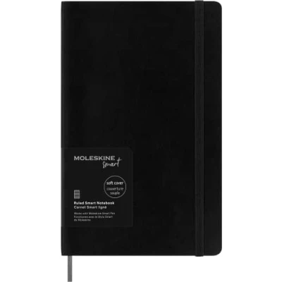 Immagine di Moleskine Smart Notebook, Sistema di Writing, Notebook con Copertina Morbida, Pagine a Righe e Chiusura Elastica, Formato Large 13 x 21 , Colore Nero
