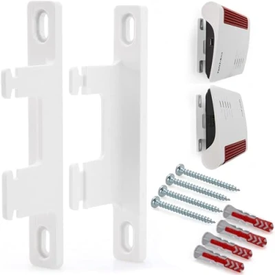 Immagine di Supporto da parete per Fritzbox 7590 AX 7530 7510 5590 5530 6660 6890 6850 Fritz Box due pezzi con materiale di fissaggio viti e tasselli