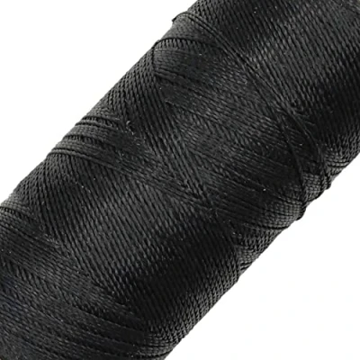Immagine di LINHASITA, Rocchetto di Filo Cerato, 100 g, 360 m, 0,5 mm Spessore, in Poliestere, per macramé, 30 Colori Nero
