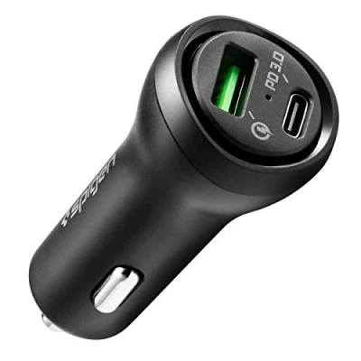 Immagine di Spigen Essential 45W Caricatore Auto Ricarica Rapida USB C 27W PD 3.0 A 18W Per iPhone 14 13 12 Mini Pro Max SE Galaxy S23 S22 S21