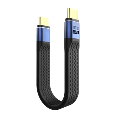 Immagine di TiMOVO Cavo Corto da USB C a C, di Ricarica Tipo 240W con Display 8K per Thunderbolt 4/3, iPad PRO/Air, MacBook, i Phone 15/16 Plus PRO Max, Samsung, Blu + Nero