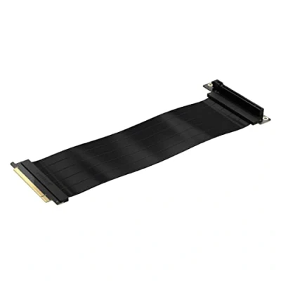 Immagine di Corsair Cavo di estensione Premium PCIe 4.0 x16 da 300 mm schermato EMI connettore femmina a 90 retrocompatibile con i sistemi 3.0 nero