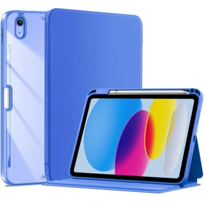 Immagine di ProCase Cover iPad 10 Generazione con Portapenna, Custodia 10,9 Pollici 2022 (A2696 A2757 A2777) Auto Svegliati/Sonno Blu