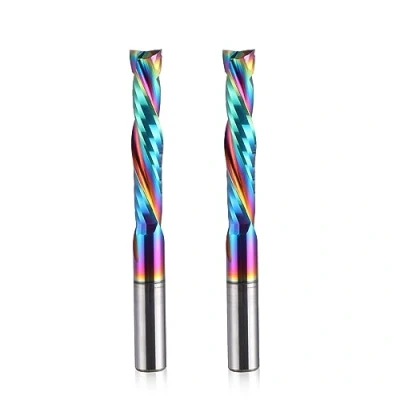Immagine di EU_HOZLY Rivestimento DLC, UP Down Cut 2 Flauti Utensile di fresatura in carburo a spirale Punte del router CNC Fresa compressione, Gambo da 6 mm, Diametro taglio CEL 32 pezzi