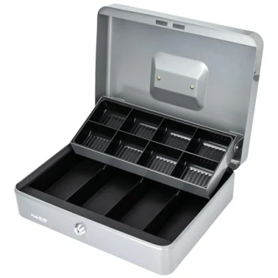 Immagine di HMF 15130 09 cassetta per monete, da mercato 30 x 24 9 cm, colore argento