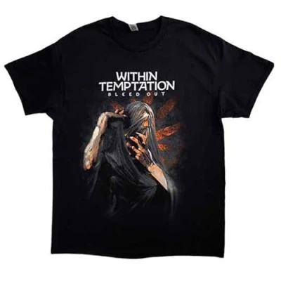 Immagine di PlasticHead Within Temptation Maglietta unisex a maniche corte con scritta &quot;Bleed Out Album&quot;, colore: Nero, Nero , L