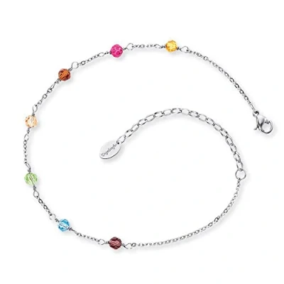 Immagine di Engelsrufer Cavigliera da donna con perle o zirconi, in argento Sterling 925 rodiato Acciaio inox, lunghezza regolabile, senza nichel, adatto a persone allergiche, Länge 22 + 5 cm,