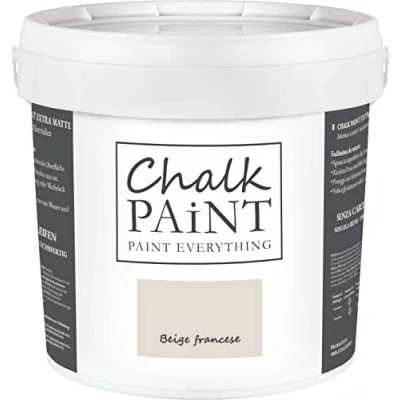 Immagine di CHALK PAINT Everything Beige Francese 5 Litri SENZA CARTEGGIARE Colora Facilmente Tutti i Materiali