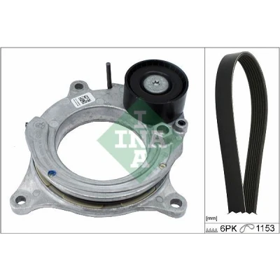 Immagine di INA 529 0566 10 Kit cinghie Poly V Controllare corsa libera generatore ed ev. sostituire BMW: 1 Hatchback, 3 Touring, Hatchback