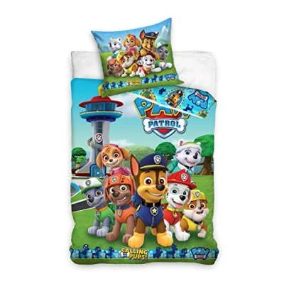Immagine di Biancheria da letto per bambini, motivo “Paw Patrol, 135 x 200 cm, 80 in cotone, ragazzi e ragazze, 2 pezzi, 1 federa cm copripiumino