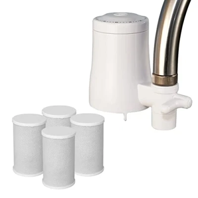 Immagine di Tappwater EcoPro Filtro per acqua di rubinetto, sistema filtraggio dell&#039;acqua a 5 stadi, filtra più 100 sostanze tra cui cloro, calcare e cattivo sapore (4 cartucce incluse).
