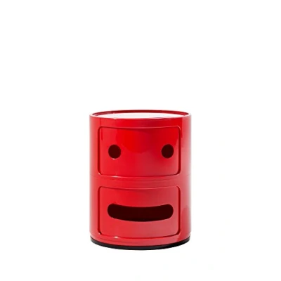 Immagine di Kartell Componibile Smile Contenitore Faccia Seria, ABS, Rosso, 32 x 40 cm