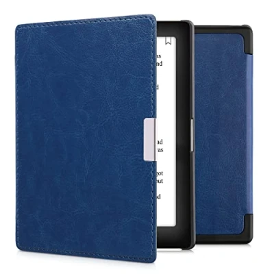 Immagine di kwmobile Custodia eReader Compatibile con Kobo Aura Edition 1 Cover eBook Reader Flip Case Simil Pelle Blu
