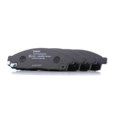 Immagine di DELPHI LP2074 Kit pastiglie freno con segnalatore acustico usura senza lamierino anticigolío accessori MITSUBISHI: L200 / Triton IV Pick up