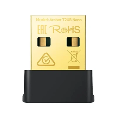 Immagine di TP Link adattatore USB WiFi 2 in 1 AC600 (Archer T2UB Nano) Bluetooth 4.2 con di rete wireless a doppia banda 2.4G/5G per PC desktop, WPA3, supporta Windows 11, 10, 8.1, 8, 7