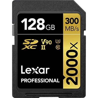 Immagine di Lexar Professional Scheda SDXC, 128 GB, Velocità fino a 300 MB/s, 2000x, UHS II/U3, con Lettore USB 3.0