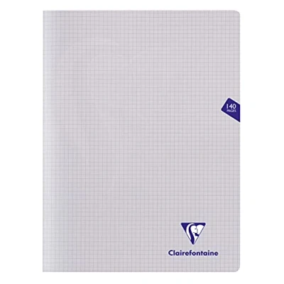 Immagine di Clairefontaine 303382C Un quaderno a punto metallico Mimesys 24x32 cm 140 Pagine quadretti piccoli Carta Bianca 90 g copertina in polipropilene Colore casuale