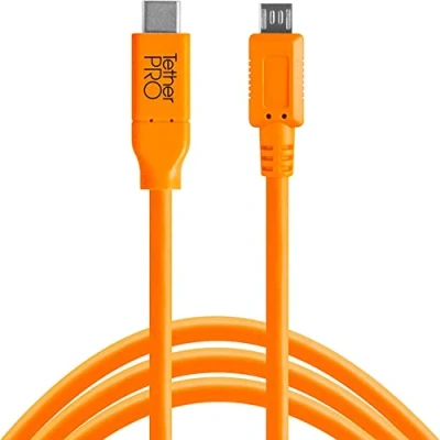 Immagine di Tether Tools Cavo USB 2.0 Spina C®, Micro B 4.60 m Arancione CUC2515 ORG