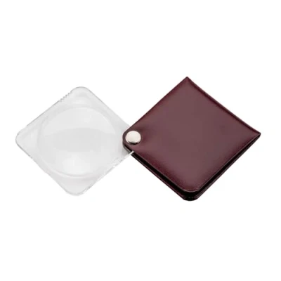 Immagine di Eschenbach 1752160 Lente dingrandimento pieghevole con custodia in pelle Ingrandimenti: 3.5 x Lente: (Ø) 60 mm Rosso