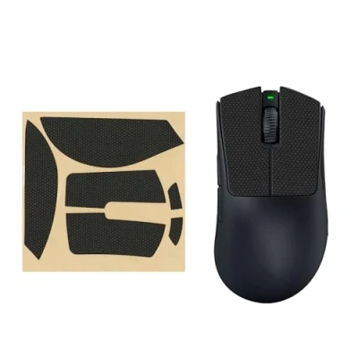 Immagine di kwmobile Nastro Antiscivolo per Mouse da Gioco Compatibile con Razer DeathAdder V3 Pro Griptape Facile Applicare e Sottile 0,5 mm nero