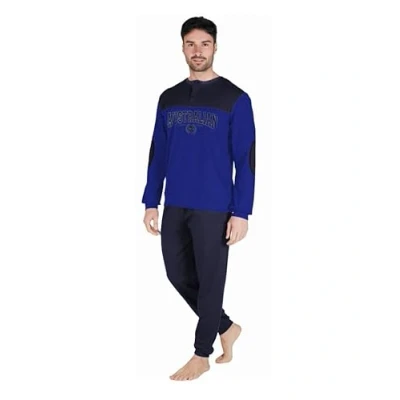 Immagine di AUSTRALIAN Pigiama Lungo Uomo in Caldo Cotone Vari Modelli E Taglie dalla M alla 2XL, Maschile (2XL (52), AI742 Blu Royal)