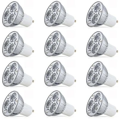 Immagine di 12 pezzi Lampadine LED GU10 3 Watt, Equivalenti a Alogene da 25 240 lm, Luce Bianca Calda, 3000K, Angolo del Fascio di 120 Gradi, Non Dimmerabili